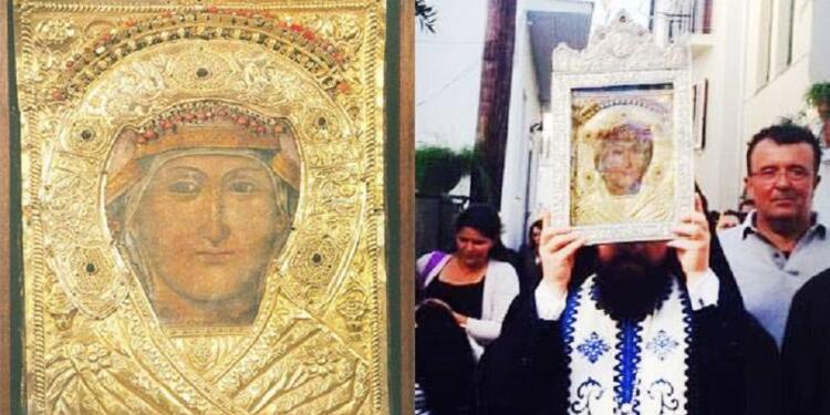 Η ιερά εικόνα της Παναγίας της Εικονίστριας που βρέθηκε περί το 1650 με θαυμαστό τρόπο