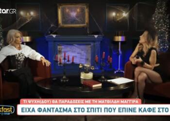 Ματθίλδη Μαγγίρα: «Στο χωλ του σπιτιού υπήρχε φάντασμα και έπινε τον καφέ του. Φώναξα παππά και έφυγε»