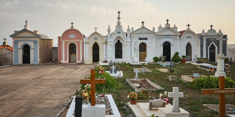 selective focus photography of cemetery