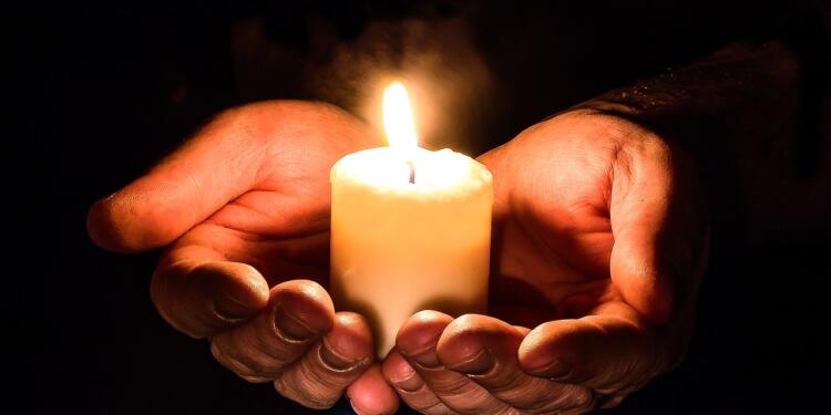 hands, open, candle