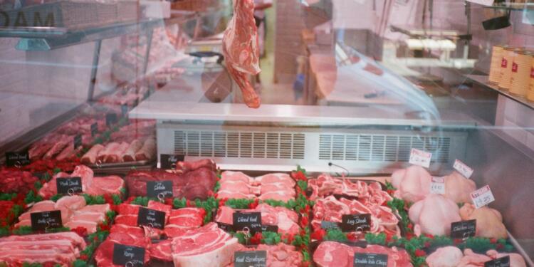 raw meat in clear plastic container
