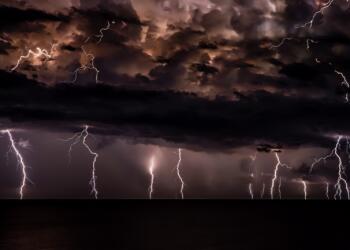 thunderstorm with dark clouds