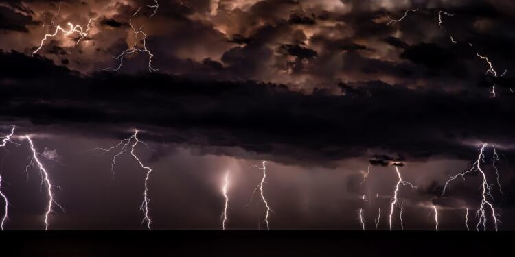 thunderstorm with dark clouds