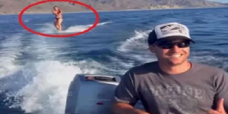 Γυναίκα κάνει wakeboard όταν νιώθει κάτι περίεργο να την πλησιάζει από πίσω – Μόλις δείτε τι είναι θα μείνετε άφωνοι (Video)