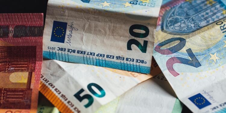 20 euro bill on white textile
