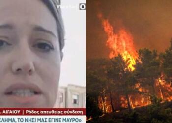 “Οργανωμένο έγκλημα, έγινε μαύρο το νησί μας”: «Λύγισε» η συνεργάτης του περιφερειάρχη για τις φωτιές στη Ρόδο
