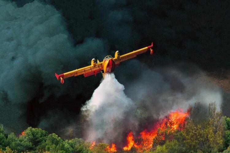 Βίντεο‑σοκ με πιλότο που «βουτάει» στα φλεγόμενα βουνά