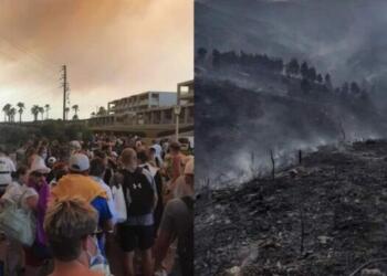 Σκηνές αποκάλυψης στη Φωτιά στη Ρόδο: «Θα μας αφήσετε να καούμε;» – Καίγονται ξενοδοχεία, ζώα τρέχουν να σωθούν