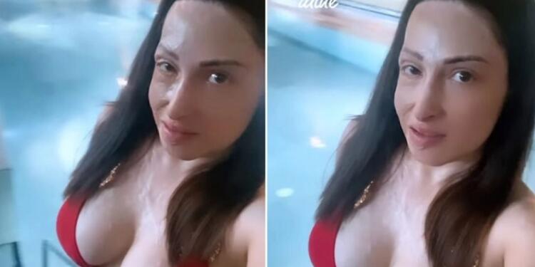 Ιωάννα Παλιοσπύρου: Με κόκκινο μπικίνι στην πισίνα – Δείτε το βίντεο