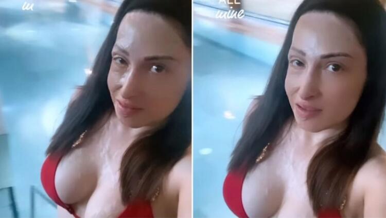 Ιωάννα Παλιοσπύρου: Με κόκκινο μπικίνι στην πισίνα – Δείτε το βίντεο