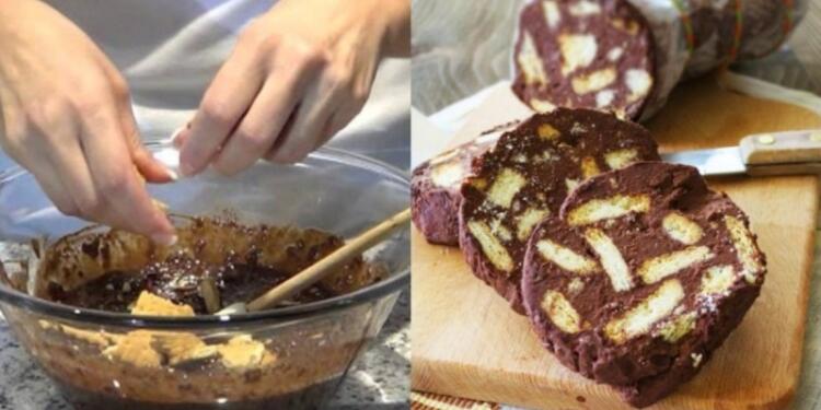 Υγιεινός κορμός σοκολάτας χωρίς ζάχαρη, αυγά και βούτυρο για να φάτε όσα κομμάτια θέλετε