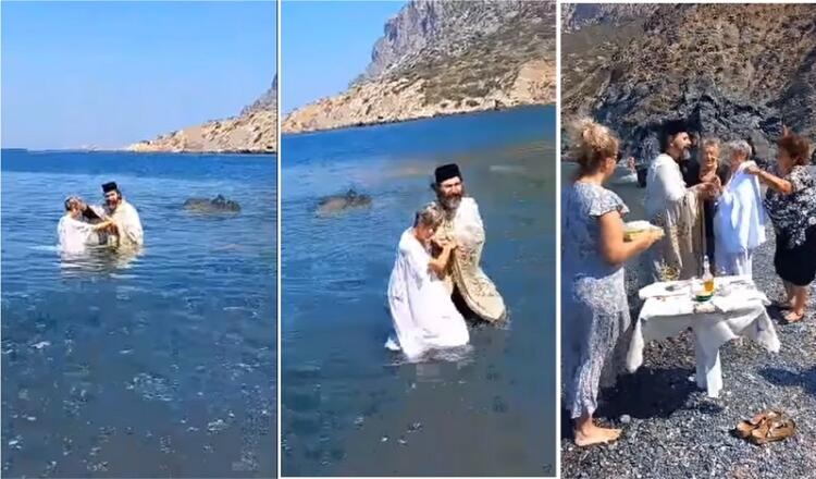 Γαλλίδα αγάπησε τη μαγευτική Τέλενδο όπου αγόρασε σπίτι και βαφτίστηκε και χριστιανή από τον ιερέα του νησιού.(video)