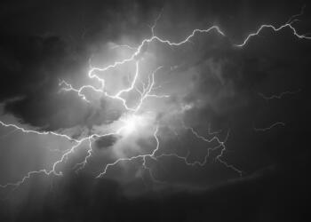 white and black lightning illustration