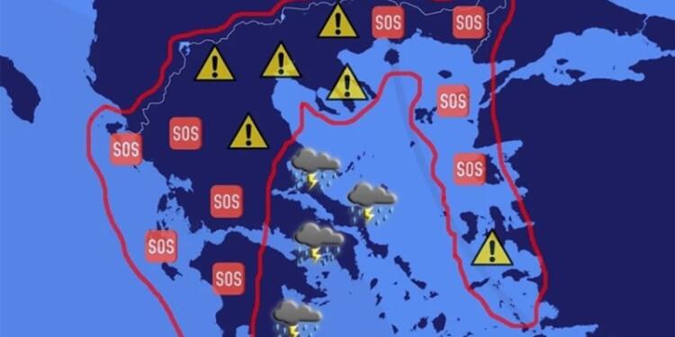 Έpχεται μεγάλος όγκος νεpού: Ο χάρτης με τις περιοχές uψηλού κινδύνου στη νέα κακοκαιρία που έρχεται το Σάββατο (4/11)