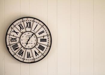 analog wall clock on wall