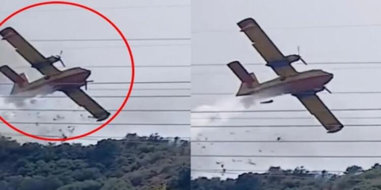 Φωτιά στη Ναυπακτία: Παραλίγο νέα τραγωδία με πτώση Canadair – Προσέκρουσε σε πεύκο (video)