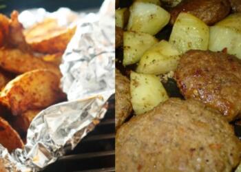 Σκέπασε το ταψί με αλουμινόχαρτο και το αποτέλεσμα ήταν άπαιχτο: Το μυστικό για ζουμερά μπιφτέκια με πατάτες στο φούρνο