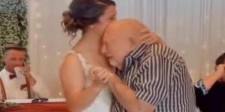 Συγκινητικό βίντεο κάνει τον γύρο του διαδίκτυου: Νύφη χορεύει με τον υπερήλικα παππού της στη δεξίωση του γάμου της