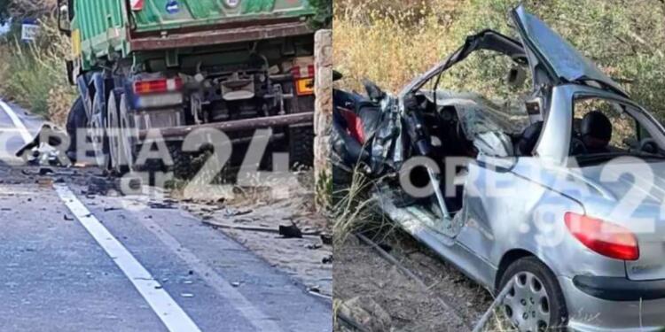 Σοκαριστικό τροχαίο: Νεκρός 19χρονος μετά από σύγκρουση δύο ΙΧ – Καρφώθηκε σε φορτηγό (video)