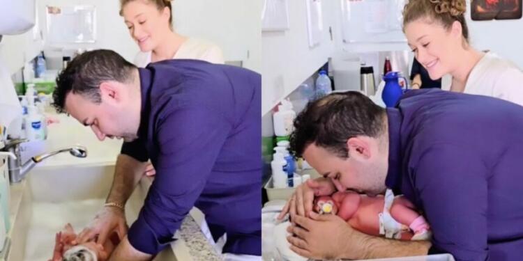 Τέτοιον πατέρα θέλουμε όλες για τα μωρά μας: Ο Μαυρίκιος Μαυρικίου κάνει μπάνιο την Ιωάννα Μελωδία