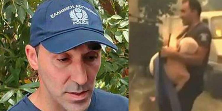 «Με κρατούσε σφιχτά, είχε φοβηθεί» λέει ο αστυνομικός που πήρε αγκαλιά τον ηλικιωμένο για να τον σώσει από τη φωτιά