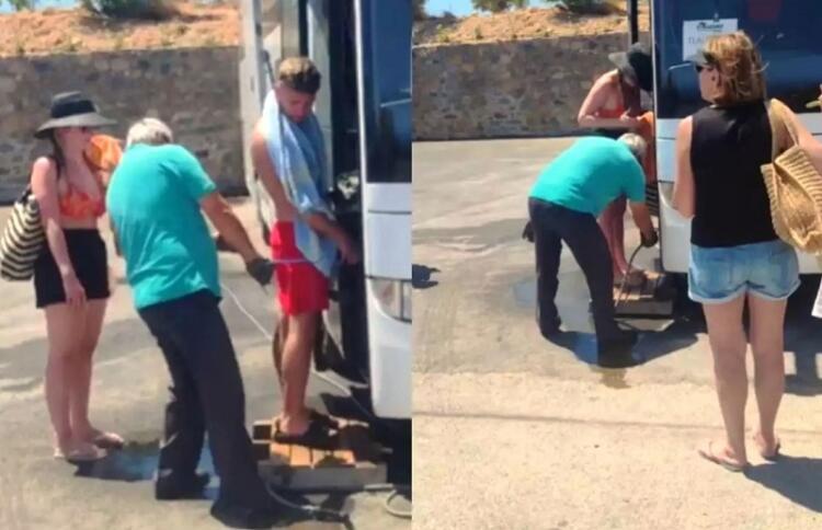 Κρήτη: Οδηγός τουριστικού ξεπλένει με λάστιχο τους επιβάτες για να μην του το… βρωμίσουν!