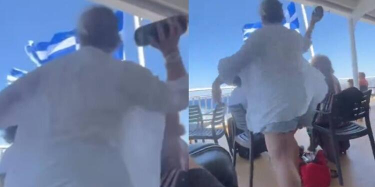 Απίστευτο σκηνικό σε πλοίο της γραμμής: Έξαλλη γυναίκα πετά στη θάλασσα ηχείο ζευγαριού που άκουγε μουσική (video)