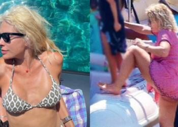 «Οργώνει» το Αιγαίο με το σκάφος του Ματέο: Σε «λειτουργία πτήσης» η Ελένη Μενεγάκη, η selfie κάτω από τον καυτό ήλιο