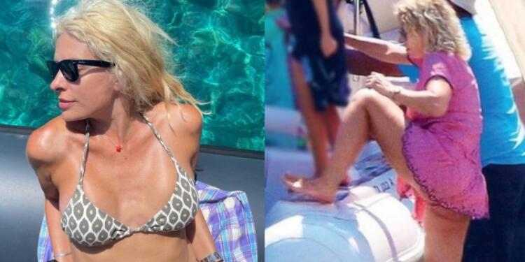 «Οργώνει» το Αιγαίο με το σκάφος του Ματέο: Σε «λειτουργία πτήσης» η Ελένη Μενεγάκη, η selfie κάτω από τον καυτό ήλιο