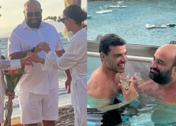 Γεγονός ο γάμος της χρονιάς: Ο Παντελής Τουτουντζής παντρεύτηκε τον σύντροφό του – Κουμπάρα η Ελένη Φουρέιρα (photos)