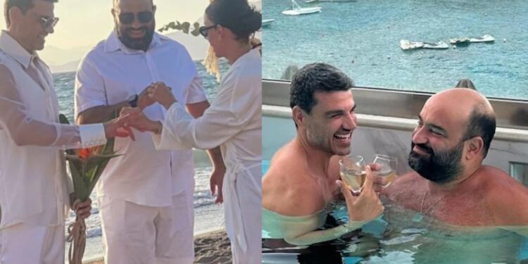 Γεγονός ο γάμος της χρονιάς: Ο Παντελής Τουτουντζής παντρεύτηκε τον σύντροφό του – Κουμπάρα η Ελένη Φουρέιρα (photos)