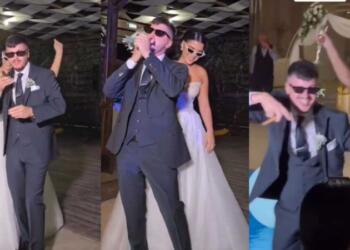 Πάνε οι παραδόσεις: Ζευγάρι μπαίνει στο γλέντι του γάμου με SNIK, γυαλιά ηλίου και πούρο! (video)