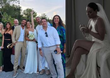 Παντρεύτηκαν Ευρυδίκη Βαλαβάνη και Γρηγόρης Μόργκαν – Δείτε φωτογραφίες από την λαμπερή τελετή και το πάρτι σε beach bar