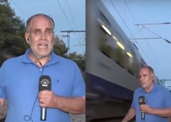 Κοντέψαμε να το χάσουμε το παλικάρι: Τρένο κόρναρε για να μην πατήσει δημοσιογράφο που Star που έκανε live πάνω στις γραμμές (video)