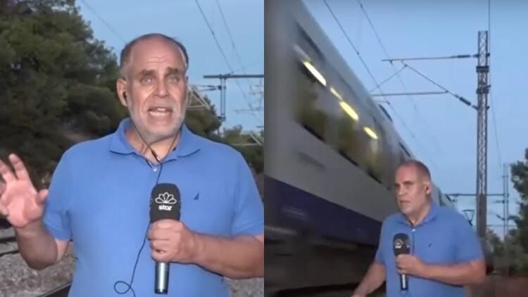 Κοντέψαμε να το χάσουμε το παλικάρι: Τρένο κόρναρε για να μην πατήσει δημοσιογράφο που Star που έκανε live πάνω στις γραμμές (video)