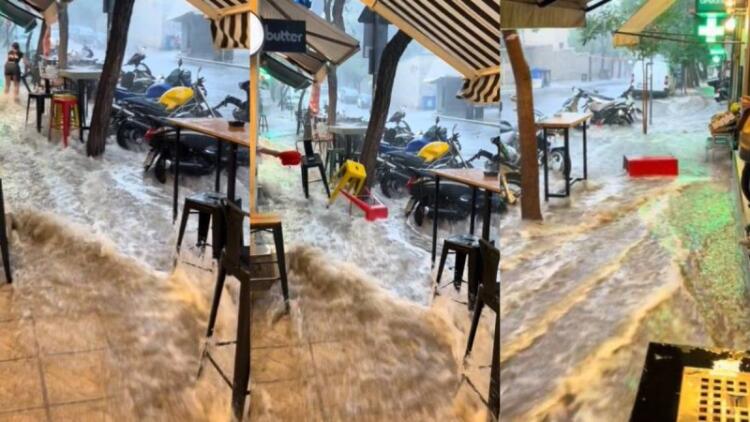 «Τσουνάμι» στο Κολωνάκι: Απίστευτες εικόνες από την καταιγίδα έξω από τον Ευαγγελισμό (video)