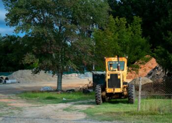 a tractor in a field