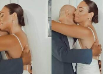 Λύγισε στην αγκαλιά του πατέρα της η Ευρυδίκη Βαλαβάνη: Τα δάκρυά της πριν τον γάμο (video)