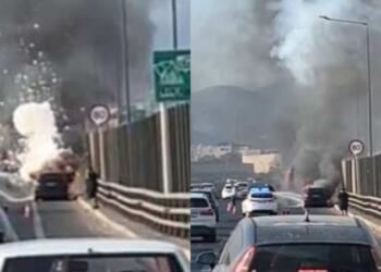 Βίντεο σοκ: Εξερράγη ΙΧ που είχε σταματήσει στη ΛΕΑ στον Κηφισό!