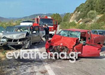 Ασύλληπτο δυστύχημα στην Εύβοια: Μετωπική σύγκρουση οχημάτων, ένας νεκρός και 8 τραυματίες, μεταξύ των οποίων παιδιά