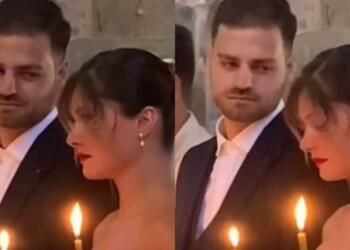 Γαμπρός δεν σταματάει να κοιτάζει τη νύφη την ώρα του γάμου και γίνεται viral (video)