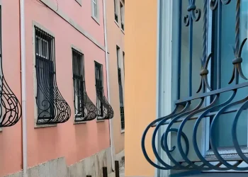 Γιατί κάποια κάγκελα παραθύρων έχουν μια καμπύλη χαμηλά προς τα έξω