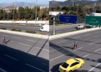 Έχουμε ξεφύγει: Τύπος τελείως στην κοσμάρα του οδηγεί το πατίνι του στην Αττική Οδό! (video)