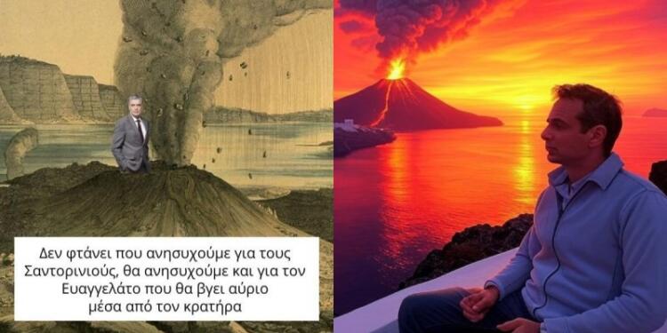 «Τώρα θα ανησυχούμε και για τον Ευαγγελάτο που θα βγει από τον κρατήρα»: «Γλέντι» στο Χ με τους σεισμούς στη Σαντορίνη
