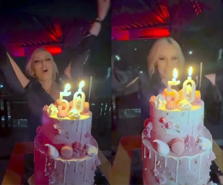 Η Πέγκυ Ζήνα έκλεισε τα 50: Το πάρτι, η διώροφη ροζ τούρτα και το τρυφερό βίντεο του Γιώργου Λύρα