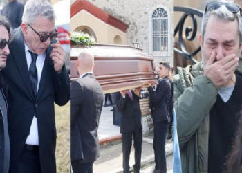 Κηδεία Καίτης Κωνσταντίνου: Σφιχταγκαλιασμένοι με τη μητέρα της οι ηθοποιοί από τα “Εγκλήματα” – Σπάραξαν στο κλάμα