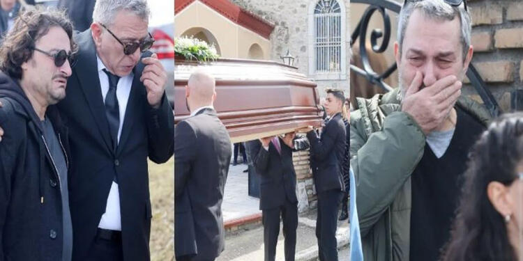 Κηδεία Καίτης Κωνσταντίνου: Σφιχταγκαλιασμένοι με τη μητέρα της οι ηθοποιοί από τα “Εγκλήματα” – Σπάραξαν στο κλάμα