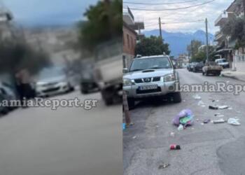 Τρόμος στη Λαμία: 31χρονος σε κατάσταση αμόκ χτυπούσε αυτοκίνητα και αναποδογύριζε κάδους (video)