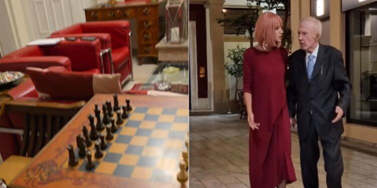 Σπίτι σαν ανάκτορο: Η vintage «φωλιά» του Πλεύρη με τη Σιακαβάρα με χαλιά, τζάκι και σκακιέρες