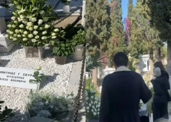Δημήτρης Σούρας: Βαρύ το κλίμα στο 6μηνο μνημόσυνό του – Η σπαρακτική εικόνα της γυναίκας και της κόρης του